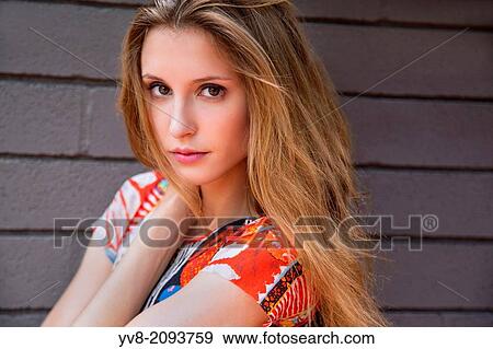 Close-up of a blonde young woman. View Large Photo Image Stock Photo - Close-up of a blonde young woman.. Fotosearch