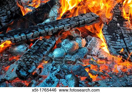 Close up of a burning bonfire View Large Photo Image Stock Photograph - Close up of a burning bonfire. Fotosearch