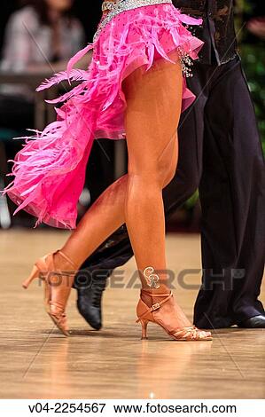 Stock Photo - Close up of a female dancer's legs at a dancing competition, Germany, Europe. Fotosearch