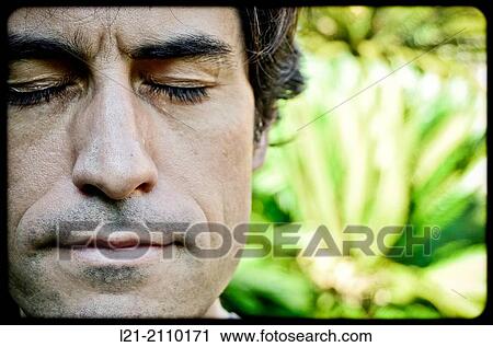 Close-up of a middle age face man. Closing eyes, relax, calm moment. View Large Photo Image Stock Image - Close-up of a middle age face man. Closing eyes, relax, calm moment.. Fotosearch