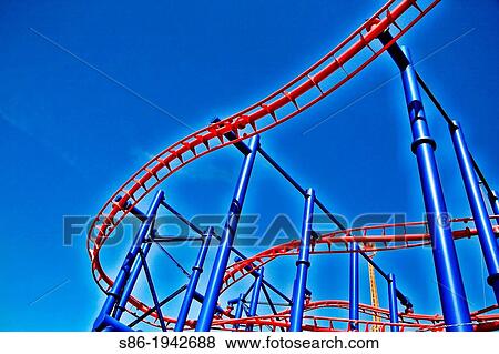 Close Up of a Roller Coaster Infrastructure Framework at an Amusemenrt Park. View Large Photo Image Stock Photo - Close Up of a Roller Coaster Infrastructure Framework at an Amusemenrt Park.. Fotosearch