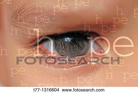 Picture - Close up of Child's eye, Concept. Fotosearch