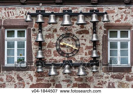 Stock Photo - Close up of chimes on a house in Ziegenhain, Hesse, Germany, Europe. Fotosearch