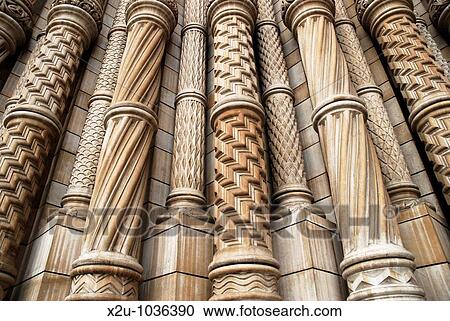 Close up of ornate Victorian stonework on the exterior of the Natural History Museum, South Kensington, London, England View Large Photo Image Stock Image - Close up of ornate Victorian stonework on the exterior of the Natural History Museum, South Kensington, London, England. Fotosearch