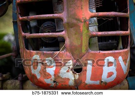 close-up of the registration number on a red old tractor View Large Photo Image Stock Image - close-up of the registration number on a red old tractor. Fotosearch