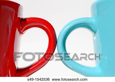 Close-up of two colour cups View Large Photo Image Stock Photograph - Close-up of two colour cups. Fotosearch