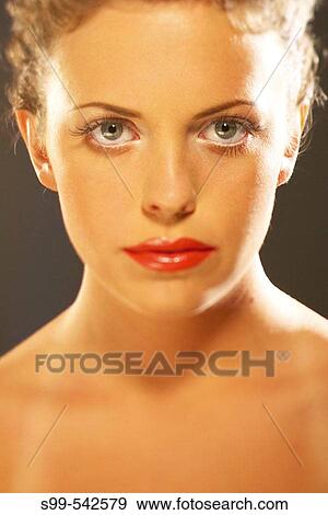 Close-up of woman's face View Large Photo Image Stock Photo - Close-up of woman's face. Fotosearch