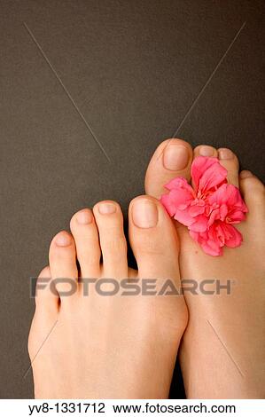Stock Image - Close-up of woman's feet. Fotosearch