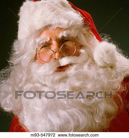 Close-up portrait of man dressed as Santa View Large Photo Image Stock Image - Close-up portrait of man dressed as Santa. Fotosearch