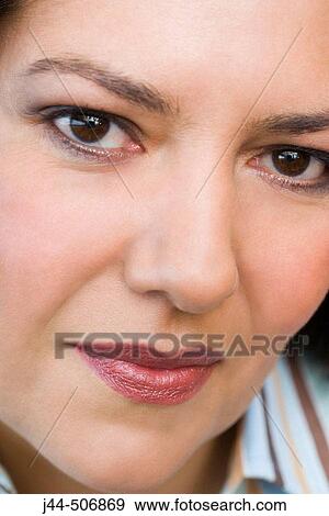 Close up portrait of woman View Large Photo Image Stock Photo - Close up portrait of woman. Fotosearch