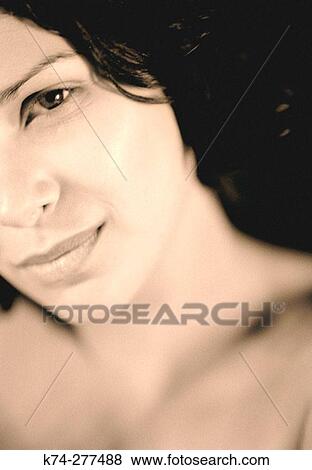 Close-Up Portrait of Young Woman View Large Photo Image Stock Photo - Close-Up Portrait of Young Woman. Fotosearch