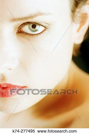 Close-Up Portrait of Young Woman View Large Photo Image Stock Photography - Close-Up Portrait of Young Woman. Fotosearch