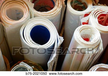 Closeup of rolls of paper in a graphic arts store in Paris, France, Europe View Large Photo Image Stock Image - Closeup of rolls of paper in a graphic arts store in Paris, France, Europe. Fotosearch