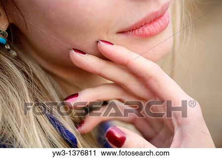 Closeup of the face - Portrait of beautiful woman outdoors View Large Photo Image Stock Image - Closeup of the face - Portrait of beautiful woman outdoors. Fotosearch
