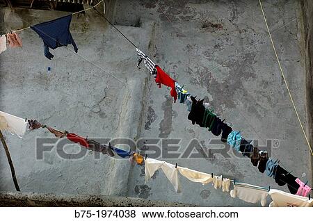 clothes hanging on a terrace in Fez, Morocco, Africa View Large Photo Image Stock Photo - clothes hanging on a terrace in Fez, Morocco, Africa. Fotosearch