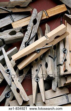 Stock Image - Clothespins. Fotosearch