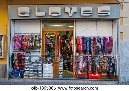 Stock Photography - Clothing and shoe shop Sorrento resort town La Campania region southern Italy Europe. Fotosearch