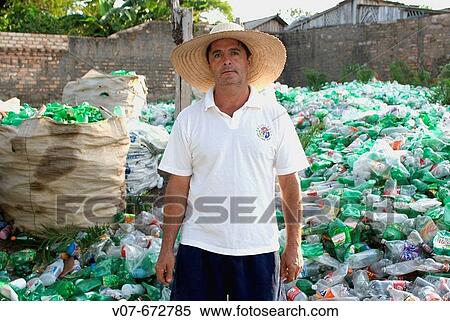 Clovis Ollivera, Santar? m, who has a company of recycling plastic. Brazil. View Large Photo Image Stock Photography - Clovis Ollivera, Santar? m, who has a company of recycling plastic. Brazil.. Fotosearch