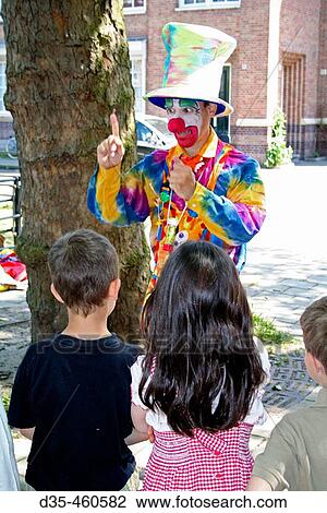 Clown and kids View Large Photo Image Stock Image - Clown and kids. Fotosearch