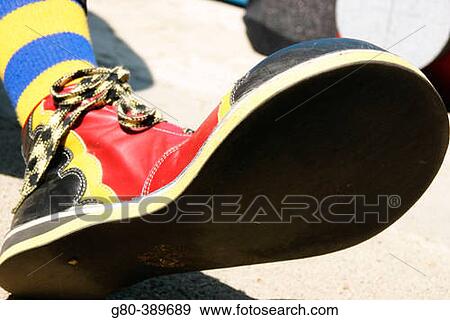 Stock Photo - Clown shoe with black bottom. Fotosearch