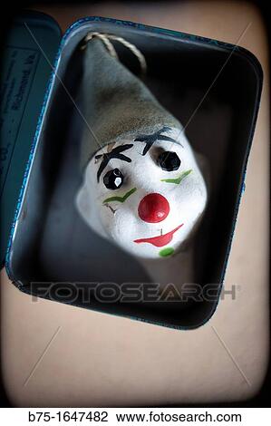Clown??s head in a box View Large Photo Image Stock Image - Clown??s head in a box. Fotosearch