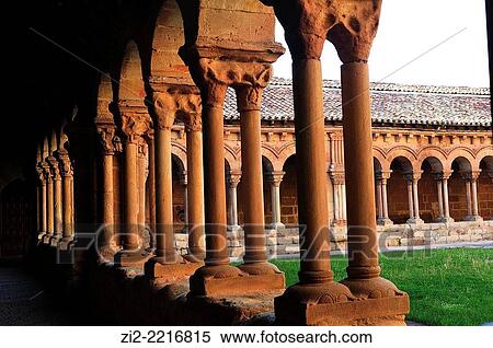 Co-cathedral of San Pedro, XII-XVIIth centuries, Romanesque archs in the cloister. Soria, Spain View Large Photo Image Stock Photography - Co-cathedral of San Pedro, XII-XVIIth centuries, Romanesque archs in the cloister. Soria, Spain. Fotosearch