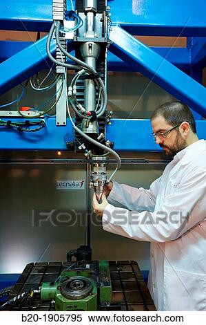 Stock Photography - CO2 Laser Rofin Laser cutting system Industry, Tecnalia Research & innovation, Technology and Research Centre, Zamudio Technological Park, Derio, Bizkaia, Basque Country, Spain. Fotosearch