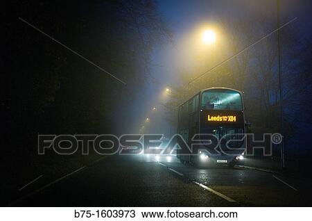 Stock Image - Coach, double Deker bus, X84, Leeds, Yorkshire, England. Fotosearch
