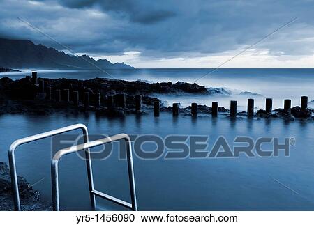 Stock Image - Coastal swimming pools at Agaete, Gran Canaria, Canary Islands, Spain. Fotosearch