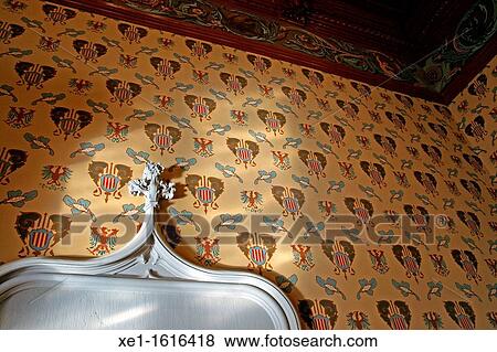 Stock Photo - coats of arms, heraldry, castle of Fels, Castelldefels, Catalonia, Spain. Fotosearch