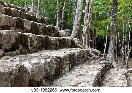 Stock Photograph - CobB: Mayan Archeological Ruins at Yucatan Peninsula.. Fotosearch