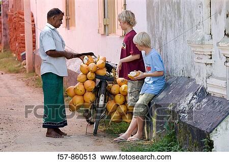 Coconut seller, Galle, Sri Lanka View Large Photo Image Stock Image - Coconut seller, Galle, Sri Lanka. Fotosearch
