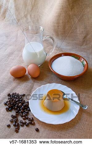 Coffee creme caramel with ingredients View Large Photo Image Stock Image - Coffee creme caramel with ingredients. Fotosearch