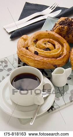Coffee, milk and buns View Large Photo Image Stock Image - Coffee, milk and buns. Fotosearch
