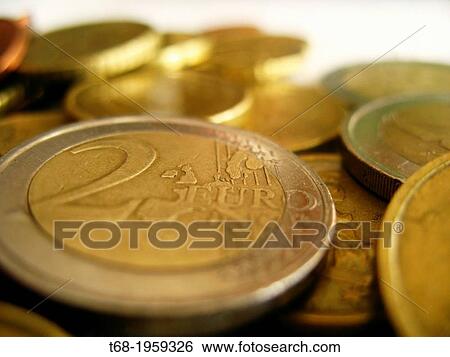 Coins, euros View Large Photo Image Stock Photograph - Coins, euros. Fotosearch