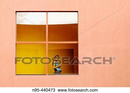 College of Santa Fe. Lady in window, Santa Fe, New Mexico. USA. View Large Photo Image Stock Image - College of Santa Fe. Lady in window, Santa Fe, New Mexico. USA.. Fotosearch