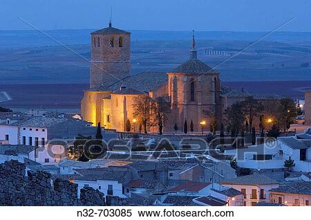 Collegiate church of San Bartolom? (15th century) at dusk, Belmonte. Ruta del Quijote. Cuenca province, Castilla-La Mancha, Spain View Large Photo Image Stock Photography - Collegiate church of San Bartolom? (15th century) at dusk, Belmonte. Ruta del Quijote. Cuenca province, Castilla-La Mancha, Spain. Fotosearch
