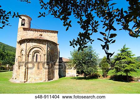 Picture - Collegiate Church of San Martin de Elines. Valderredible. Cantabria. Spain.. Fotosearch