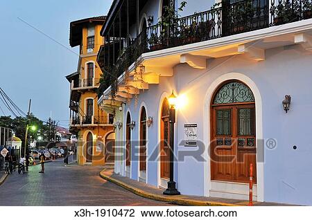 colonial buildings which house restaurants in Eloy Alfaro Avenue, Casco Antiguo the historic district of Panama City, Republic of Panama, Central America View Large Photo Image Stock Image - colonial buildings which house restaurants in Eloy Alfaro Avenue, Casco Antiguo the historic district of Panama City, Republic of Panama, Central America. Fotosearch