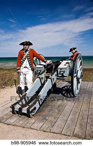 Colonial Michilmackinac, Mackinaw City, Michigan Historic Interpreters portray soldiers in 1770's Bristih Fort View Large Photo Image Stock Photograph - Colonial Michilmackinac, Mackinaw City, Michigan Historic Interpreters portray soldiers in 1770's Bristih Fort. Fotosearch