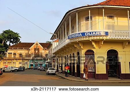 colonial style architecture in the city of Sao Tome, Sao Tome Island, Republic of Sao Tome and Principe, Africa. View Large Photo Image Stock Photo - colonial style architecture in the city of Sao Tome, Sao Tome Island, Republic of Sao Tome and Principe, Africa.. Fotosearch