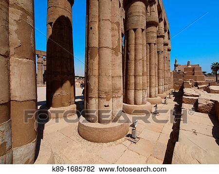 Stock Image - Colonnade. Luxor Temple. Luxor. Upper Egypt.. Fotosearch