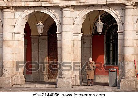 colonnade on the central square Plaza Mayor, Madrid, Spain, Europe. View Large Photo Image Stock Photograph - colonnade on the central square Plaza Mayor, Madrid, Spain, Europe.. Fotosearch