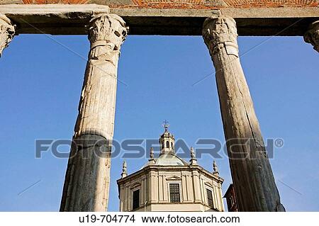 Colonne di San Lorenzo and Basilica di San Lorenzo Maggiore, Milan, Italy View Large Photo Image Picture - Colonne di San Lorenzo and Basilica di San Lorenzo Maggiore, Milan, Italy. Fotosearch