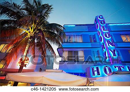 Colony Hotel, Ocean Drive, South Beach, Art deco district, Miami beach, Florida, USA View Large Photo Image Stock Photography - Colony Hotel, Ocean Drive, South Beach, Art deco district, Miami beach, Florida, USA. Fotosearch