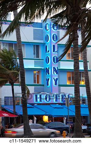 Colony Hotel, south beach Miami, Florida, USA View Large Photo Image Stock Image - Colony Hotel, south beach Miami, Florida, USA. Fotosearch
