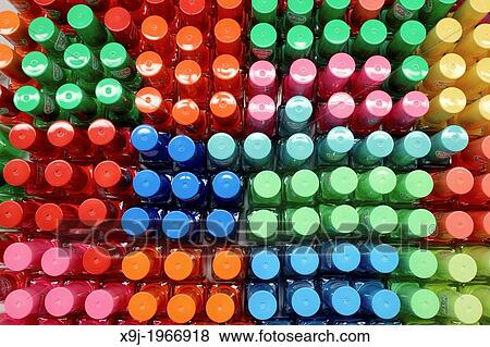 color pattern of nail polish bottles, nail enamel View Large Photo Image Stock Photo - color pattern of nail polish bottles, nail enamel. Fotosearch