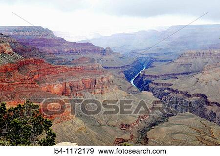 Colorado River and Grand Canyon with rain clouds National Park Arizona View Large Photo Image Stock Photo - Colorado River and Grand Canyon with rain clouds National Park Arizona. Fotosearch