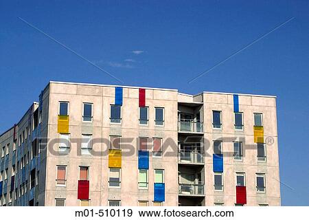 Stock Photo - Colorful building at Tallinn harbour. Fotosearch