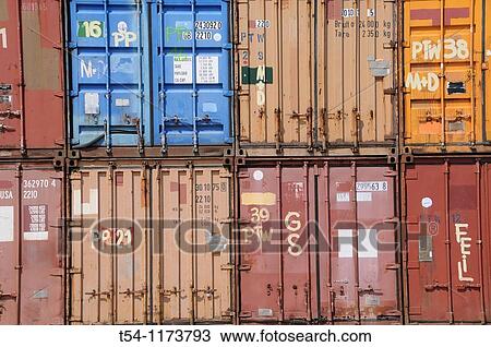 Colorful Container Transport in Munich View Large Photo Image Stock Image - Colorful Container Transport in Munich. Fotosearch